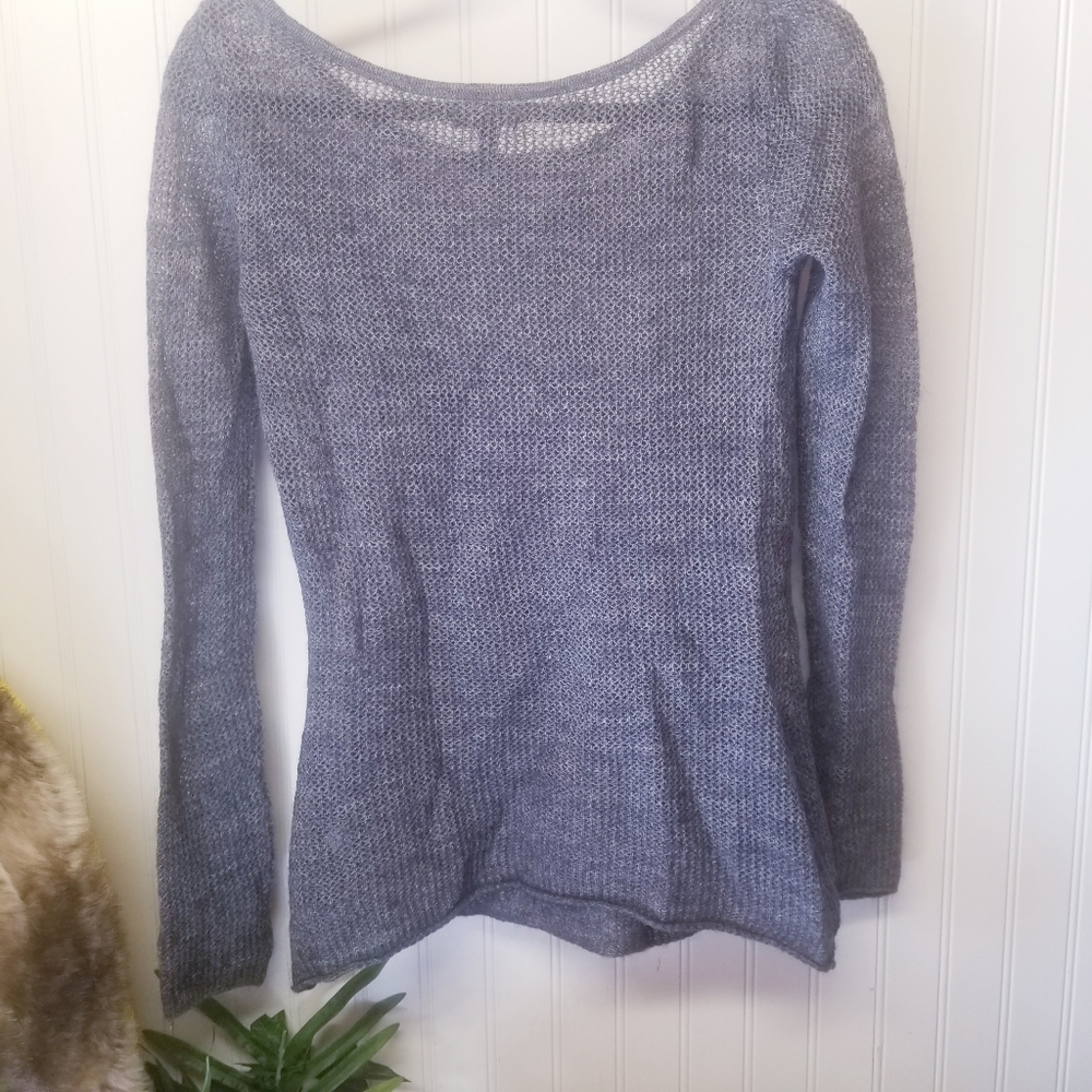 Express Fishnet Gray Sweater Size Small - Picture 3 of 6